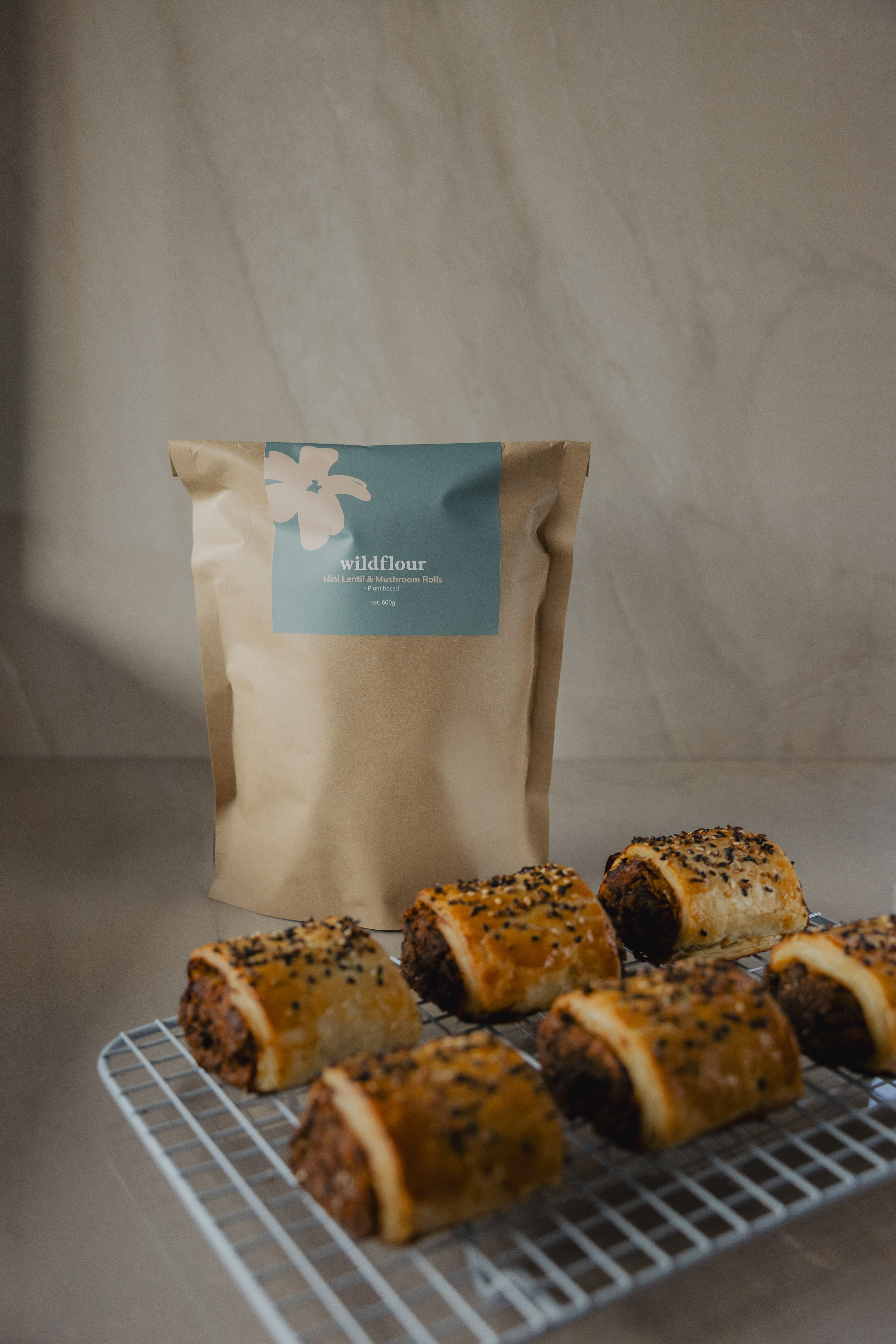 Lentil & Mushrooms rolls - Pouch of 5 (freezer friendly)